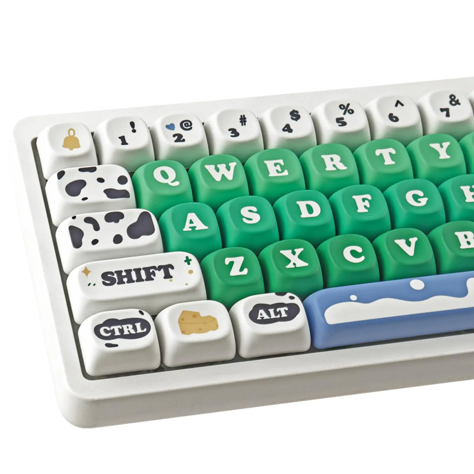 Milk Cow MOA Profile Korean German English Custom Cute Keycap 125 Keys Dye-Sublimation PBT Keycap for MX Swithes Gaming Keyboard