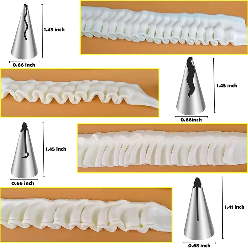 8/10PCS Russian Piping Tips Set Icing Piping Nozzles Reusable Frosting Pastry Bags Fondant Smoother Cake Baking Decorator Tool