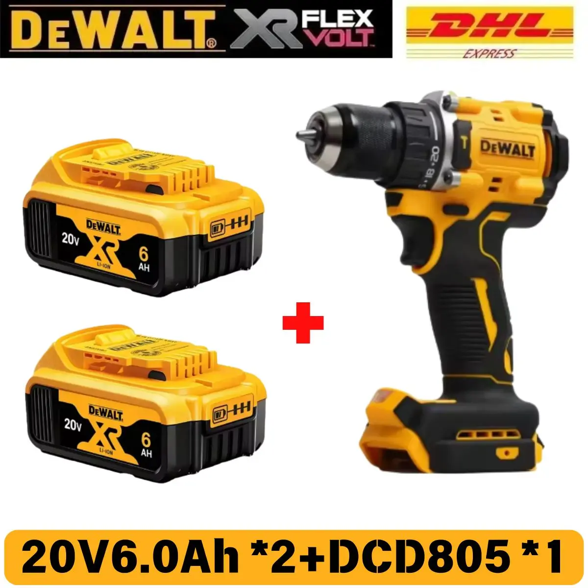 DEWALT 20V Akku 6AH wiederaufladbares Lithium-Ionen-Akku-Ladegerät DCB118 Bürstenloser Elektroschrauber Bohrmaschine DCD805 Elektrowerkzeug.