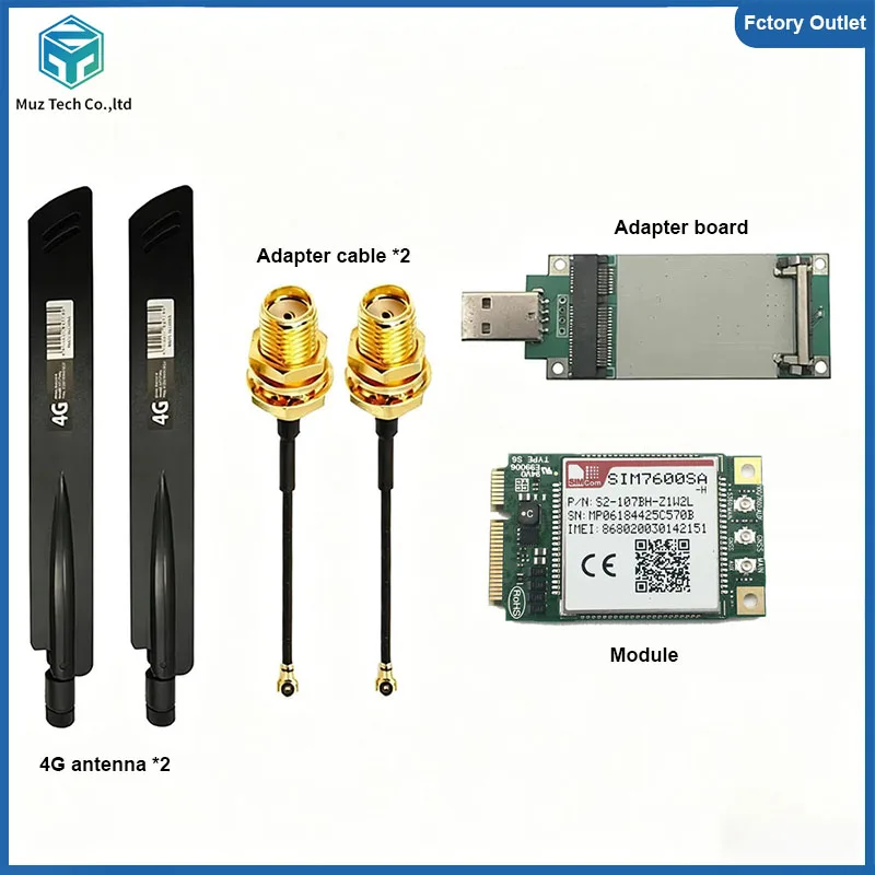 SIMCOM SIM7600SA-H PCIE+4G antenna USB Adapter With card slot LTE CAT4 Module with GNSS for New Zealand/Australia/South America