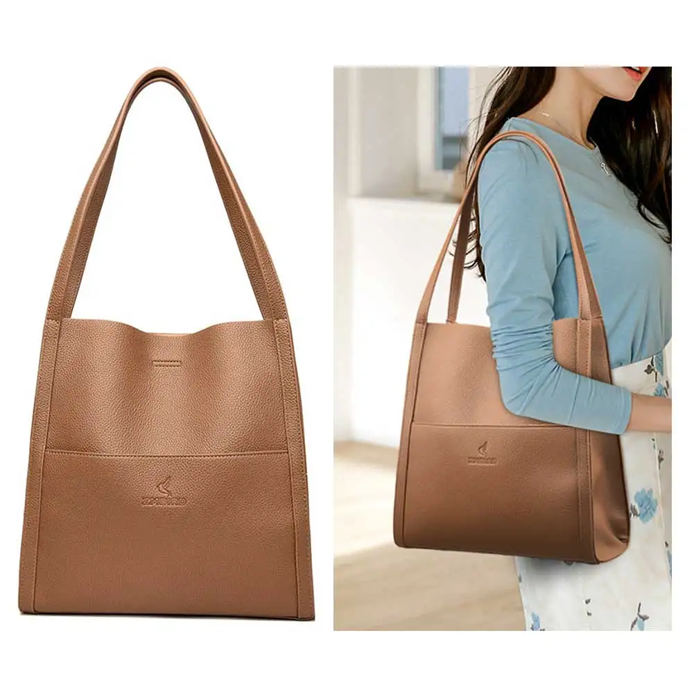 

Women PU Tote Handbag Zipper Casual Satchel Bag Simple Large Hobo Bag Versatile Leather Shoulder Bag Shopper Bag