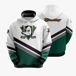 Spring and Autumn 2023 New 3D Printing Hockey Super Ducks Hoodie Men's and Women's Street Leisure Hoodie Clothes