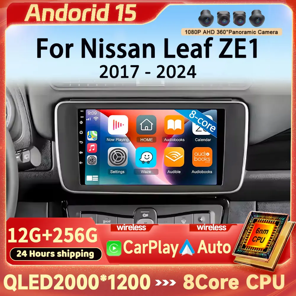 

Android 15 For Nissan Leaf ZE1 2017 - 2024 Octa-Core HU 4G Car Radio Multimedia Video Player Navigation GPS 360 camera Wifi