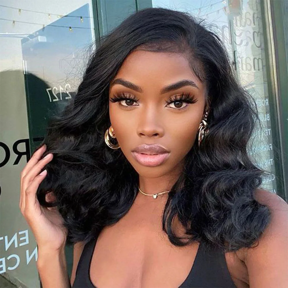 Side Part Body Wave Cheap Short Bob Wig Lace Front Human Hair Wigs Preplucked Body Wave T Part Side Part Lace Closure Wig