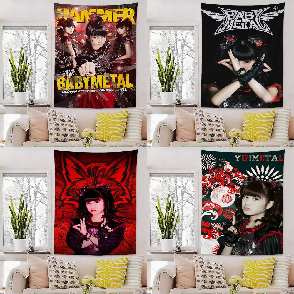 Japan Band Babymetal Flags Wall Hanging Background Art Banner for Bedroom Home Outdoor Decor