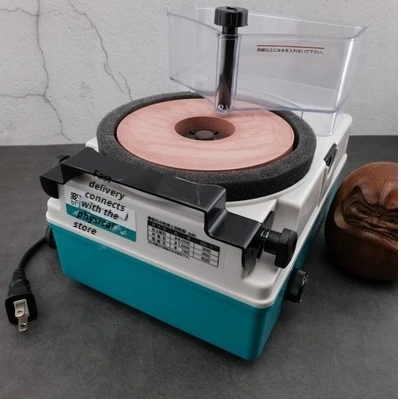 Dual-Wheel Water-Cooled Knife Sharpener – 220 Grit Grinding Wheel & Leather Polishing Wheel for Precision Edge Sharpening