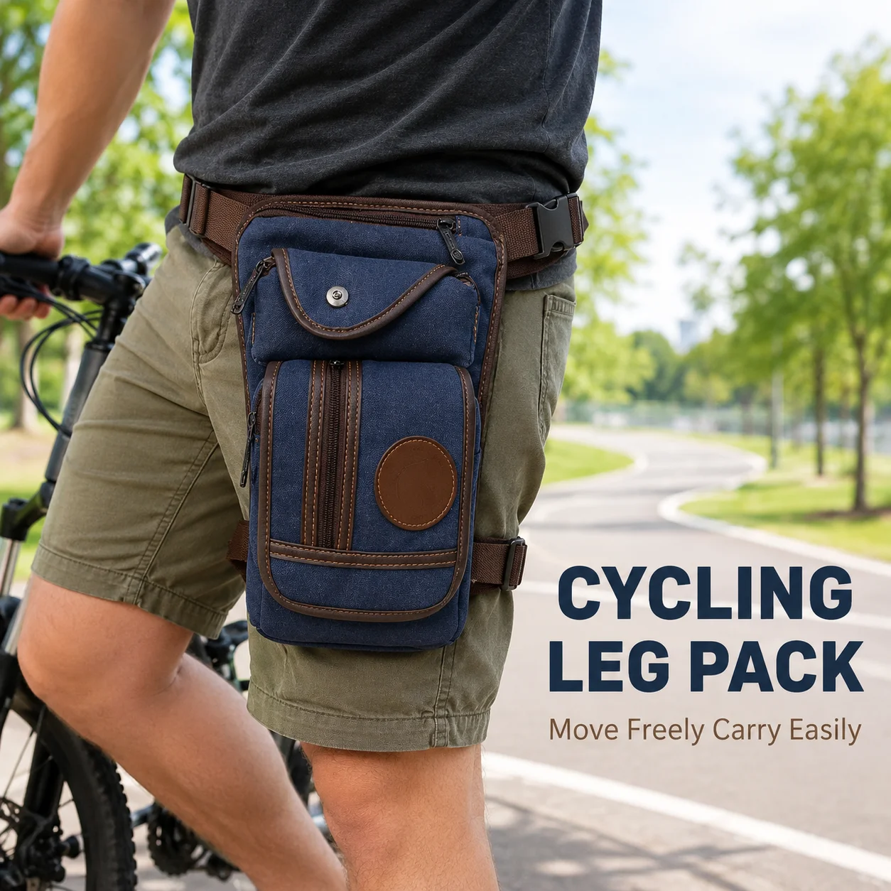 Men's Retro Canvas Thigh Drop Leg Bag Motorbike Riding Hip Fanny Pack Outdoor Camping Hiking Messenger Pouch Hippie Waist Bags