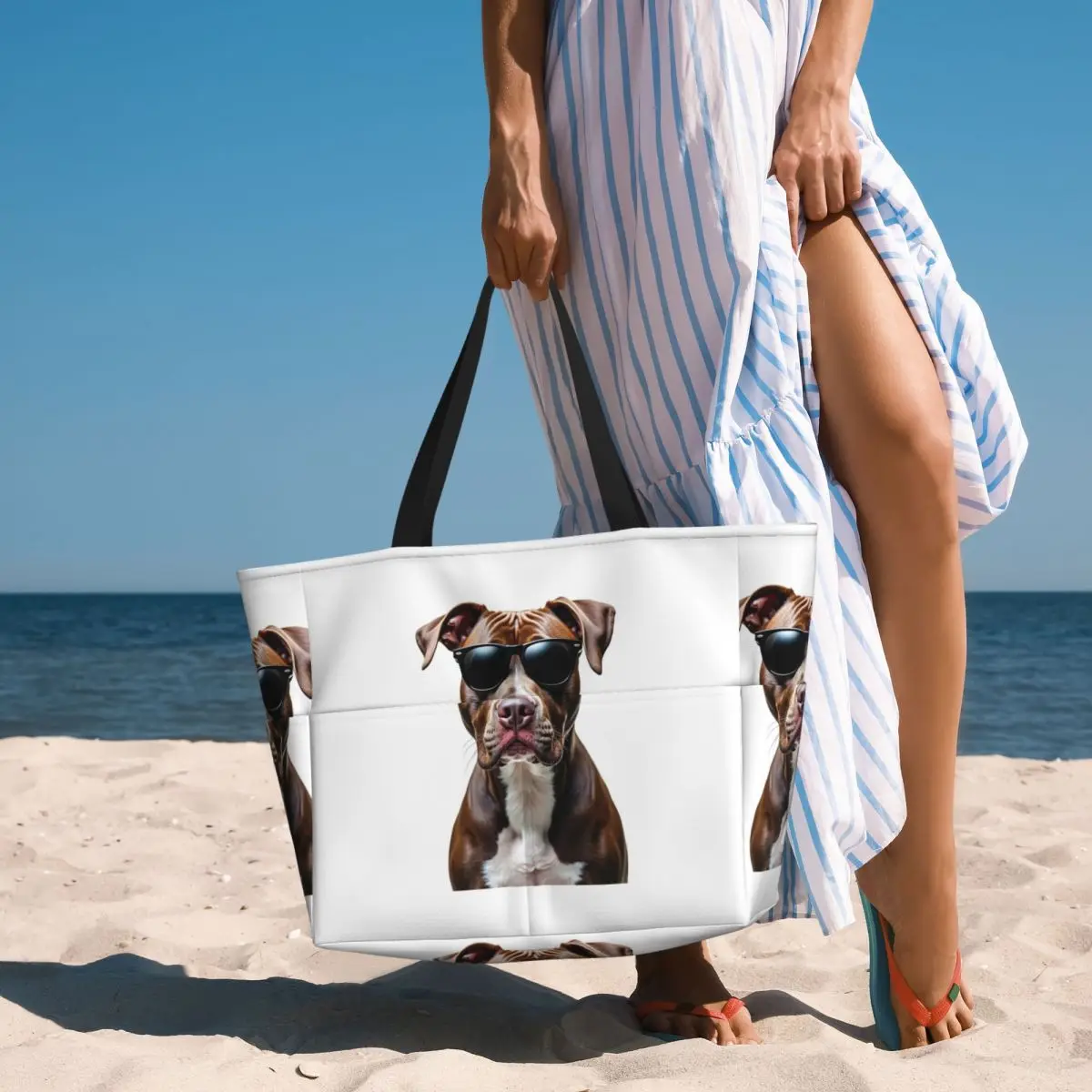 กระเป๋าโท้ทลายพิทบูลสุดเท่ใส่แว่นกันแดด กระเป๋าเดินทางสำหรับเล่นกีฬา ยิม โยคะ กระเป๋าโท้ทใบใหญ่สำหรับผู้หญิง กระเป๋าเดินทาง กระเป๋าฟิตเนส