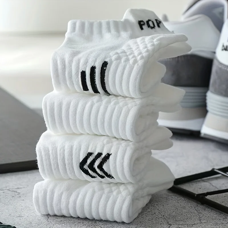 

Men White No-Show Sport Socks 5Pairs,Patterned Breathable Low Cut Athletic Socks,Anti-Slip Comfort Socks for Running& Daily Wear