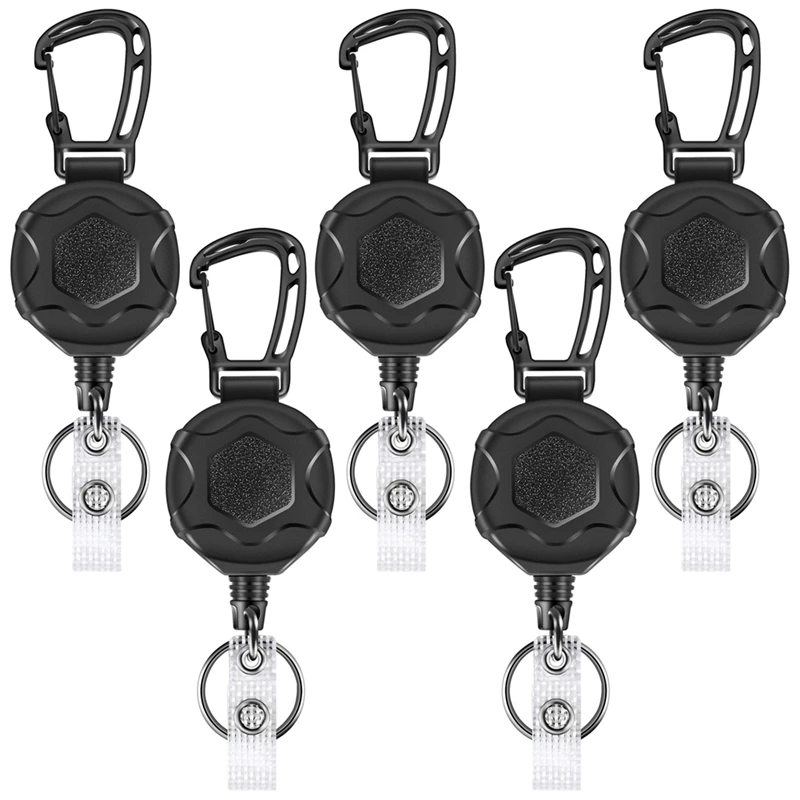 Retractable Keychains Heavy Duty Badge Reel Retractable Id Badge Clip With Upgraded Mountaineering Buckle