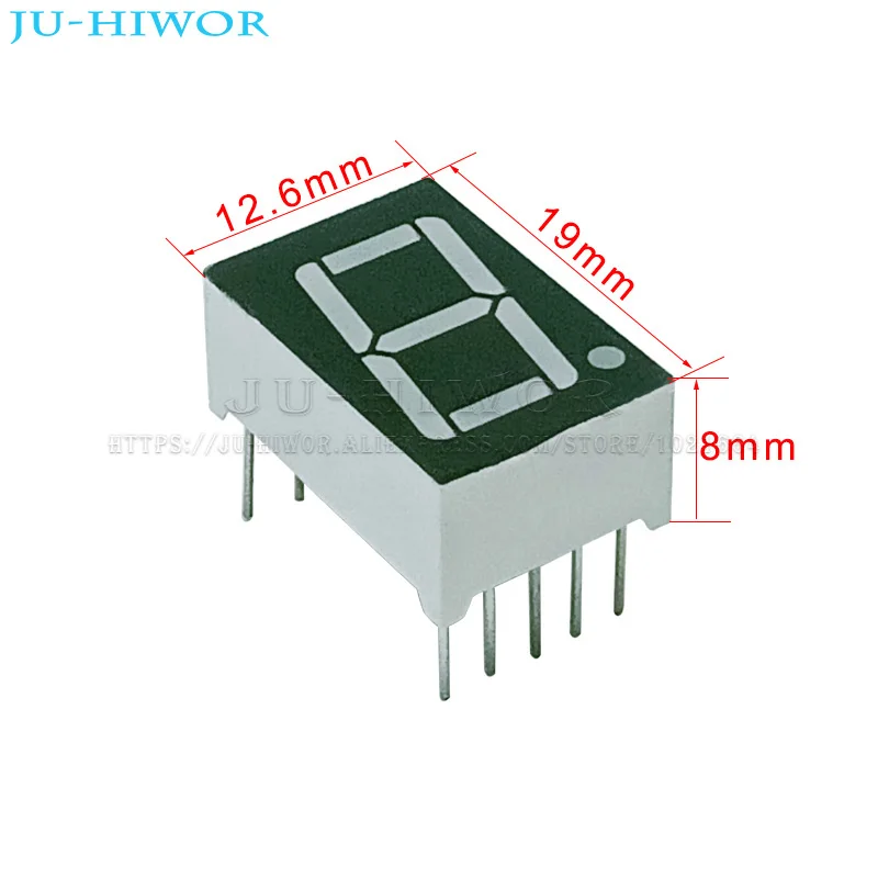 10pcs 0.56 Inch 10Pins 5161AG 5161BG 1 Bit Digit 7 Segment Yellow-Green LED Digital Display Digitron Common Anode Cathode