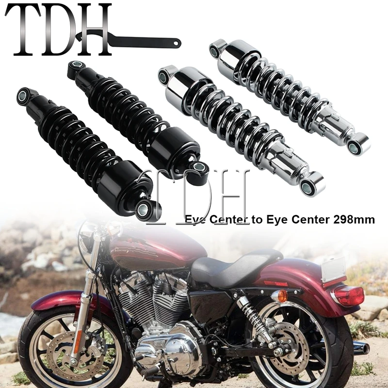 Retro Motorcycle Rear Shock Absorber Modified 298mm Shocks Suspension For Harley Sportster XL883 XL1200 1979-2012 Dyna 1982-1994