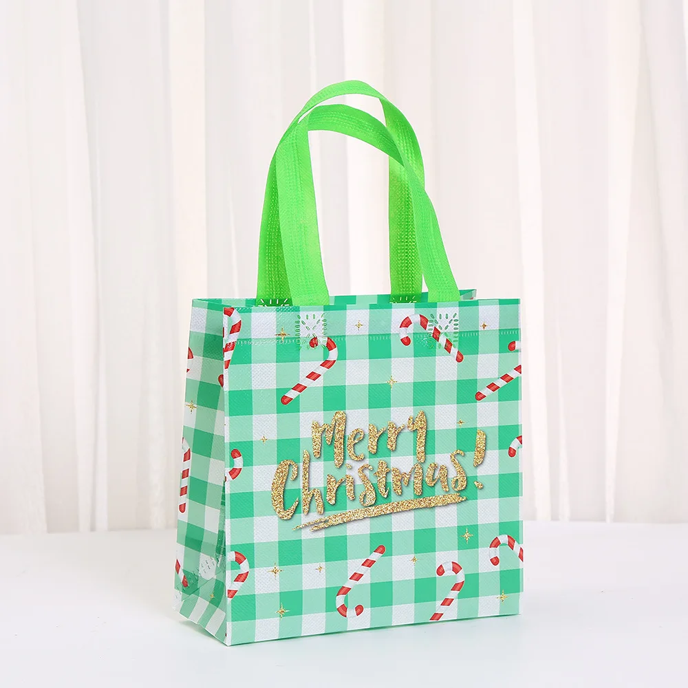 حقيبة تسوق مقاومة للماء، حقيبة تخزين هدايا قابلة للطي، حقيبة هدايا غير منسوجة لعيد الميلاد، قابلة لإعادة الاستخدام لترويج الأعمال للعام الجديد
