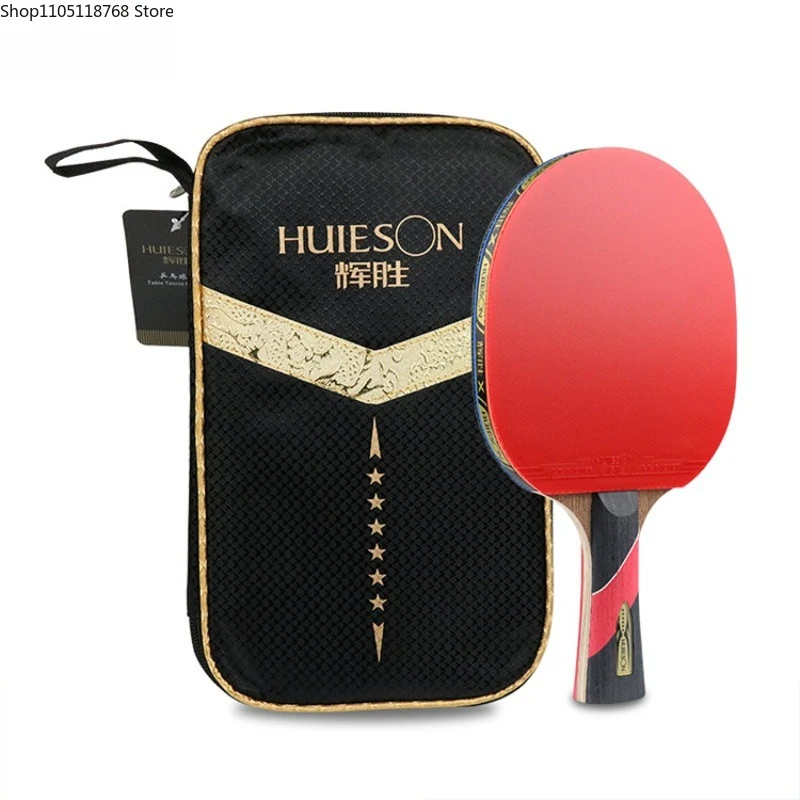 

6 Star Table Tennis Racket with Case Carbon Ping Pong Rackets Double Face Pimples Rubber Ping Pong Paddle Racket Set