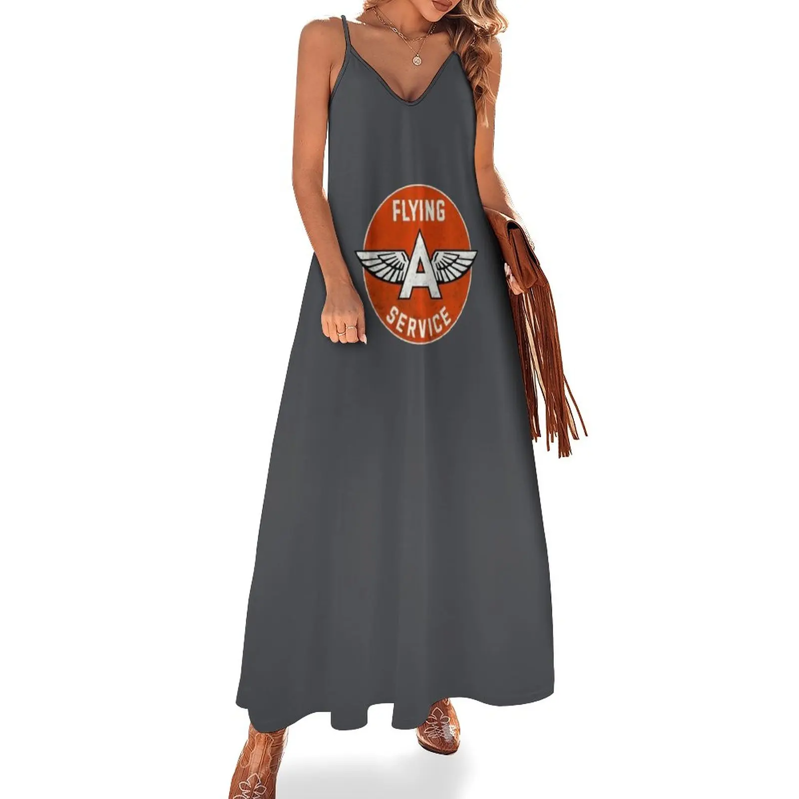 

Flying A Service Gasolene - Vintage Logos Sleeveless Dress summer dress daily Women's long dress