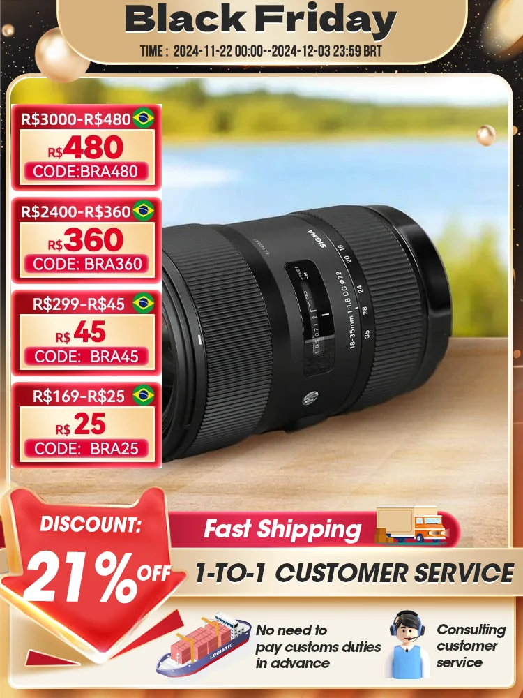 Sigma 18-35mm F1.8 DC HSM Art APS-C DSLR Camera Lens Autofocus Wide Angle Zoom For Canon EF-S Mount 250D T8i T6i Nikon AF Mount