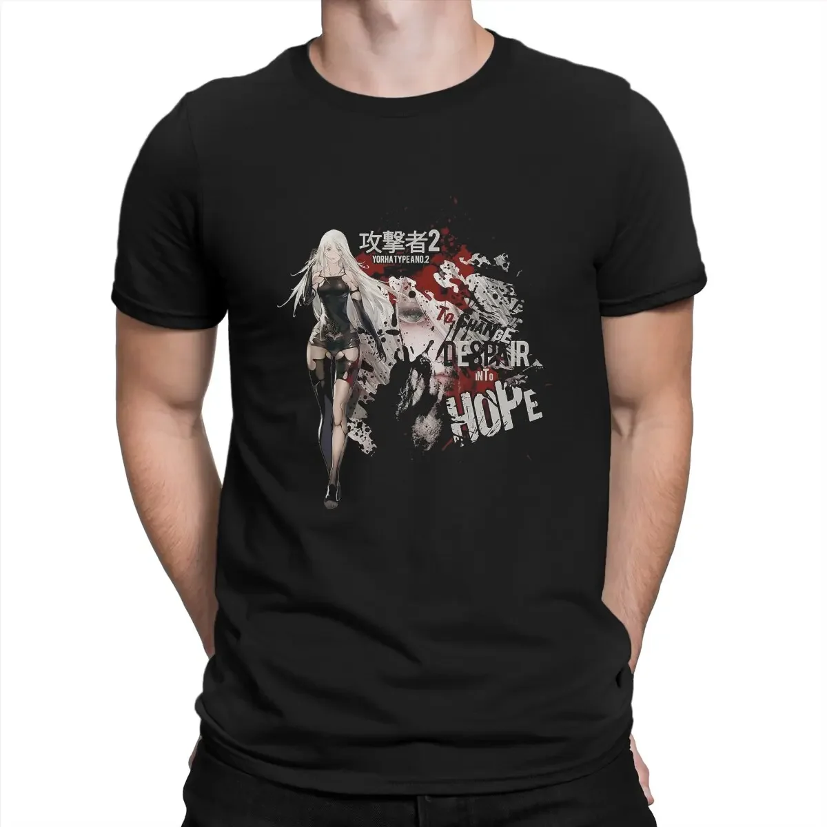 Short Sleeve NieR Automata Game T Shirts Round Neck Clothes Unique Men's T-Shirt A2 Despair  Humorous 100% Cotton Tee harajuku