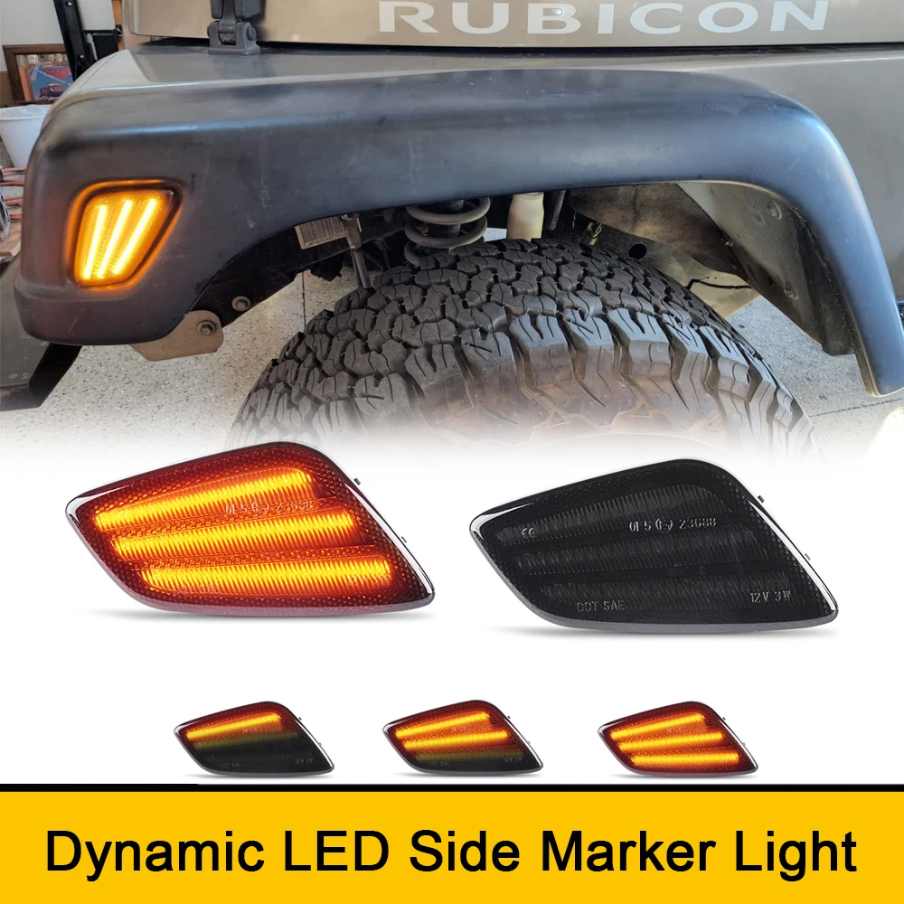 2x Front Bumper Side Marker Repeat Blinker LED Indicator Lights Canbus No Error For Jeep Wrangler TJ 1997-2006 Car Styling