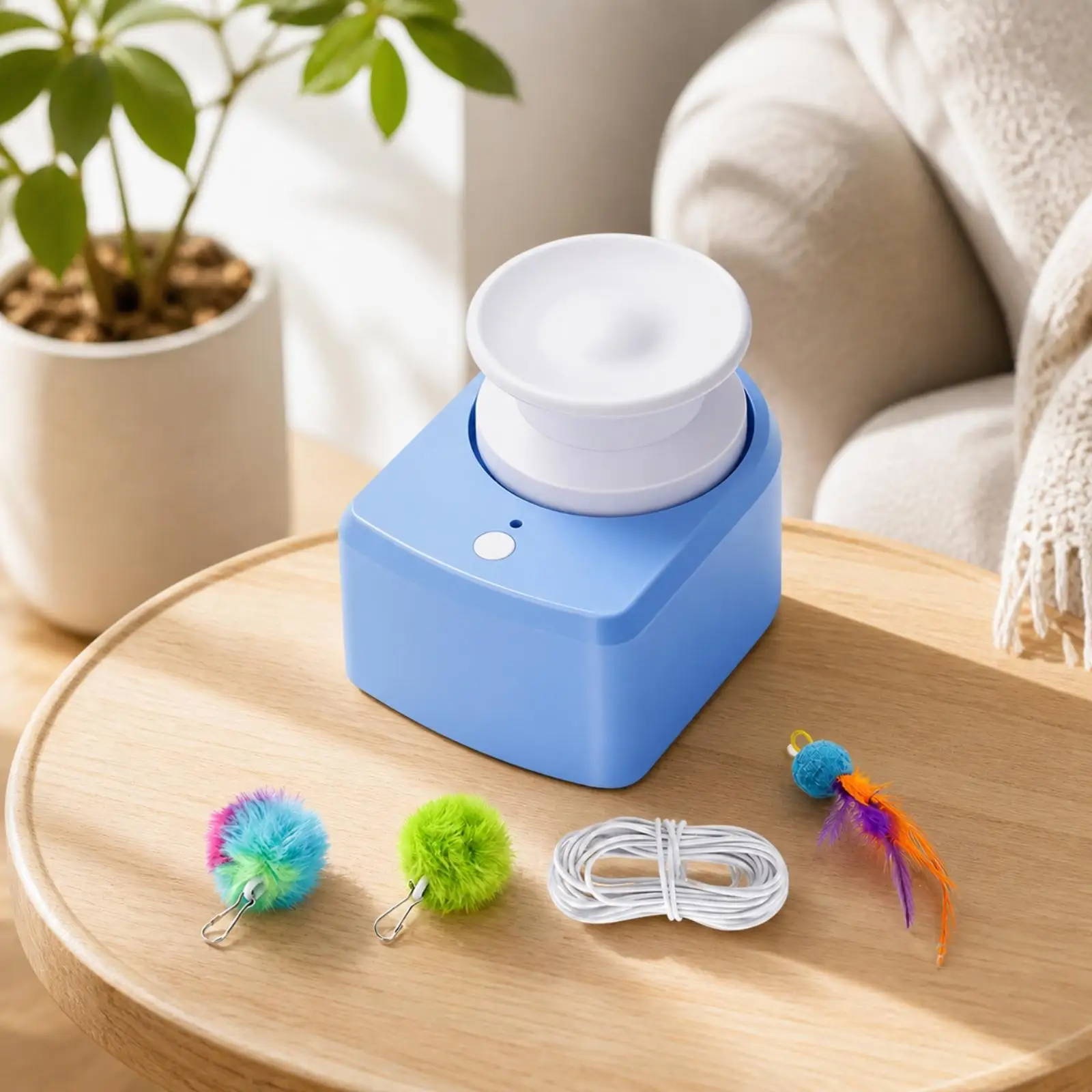 USB-C Rechargeable Cat Interactive Chaser with Three Speed Settings and Soft Ball Accessories for Pets