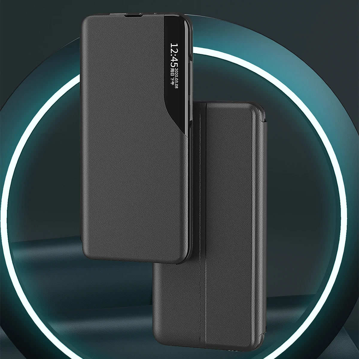 Smart View Window Leather Flip Phone Case with Kickstand For Samsung S26 Ultra S25 Edge S24 S23 S21 S20 FE S22 Plus + Note 20