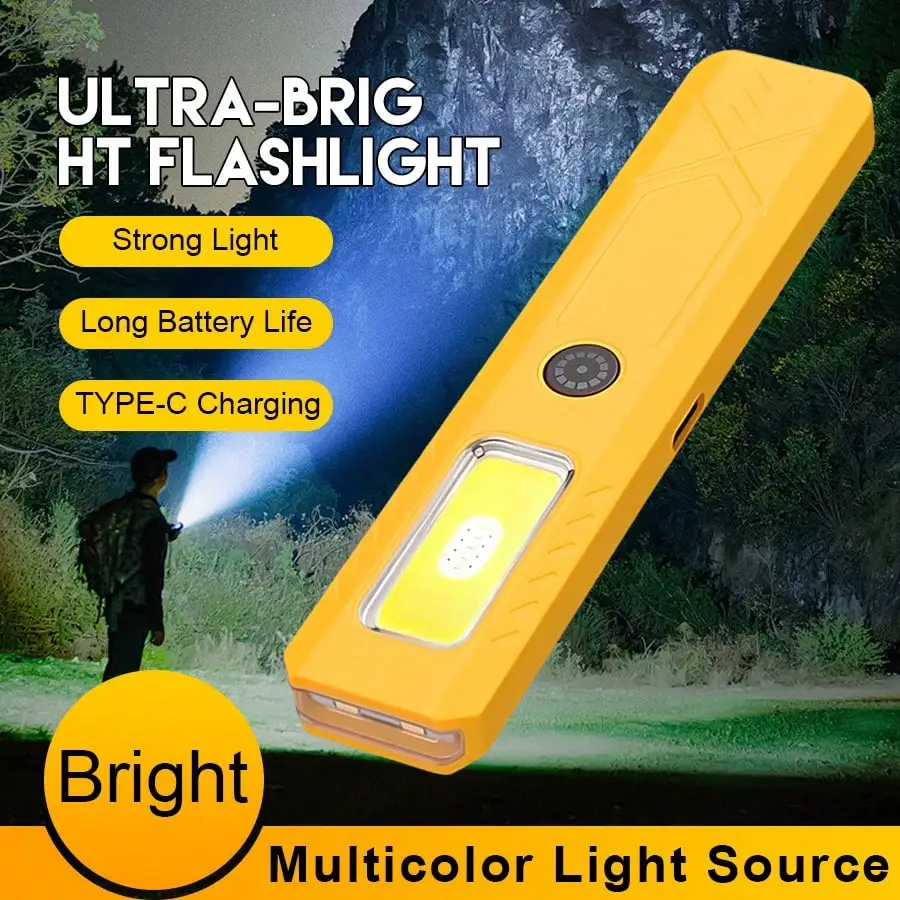 

1PC Portable USB Rechargeable Work Light Magnetic COB LED Flashlight Hanging Lamp With Built-In Battery Camping Torch