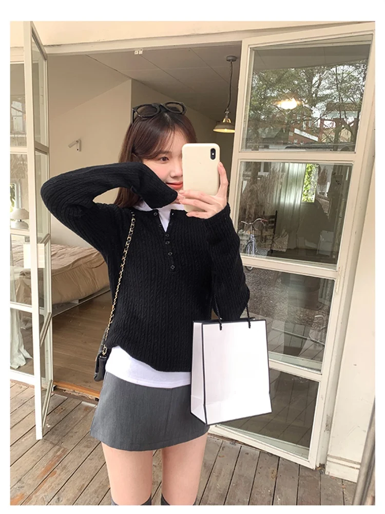 Women Sweater Womens Winter Sweaters Pullover Traf Female Knitting Overszie Long Sleeve Loose Knitted Outerwear ropa de mujer