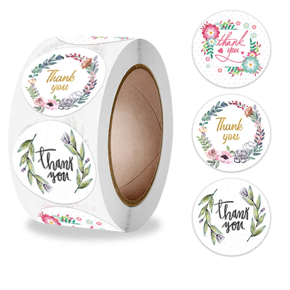 500piece per roll 1inch hand heart thank your got great taste love wedding decoration sticker label packaging box DIY 25mm