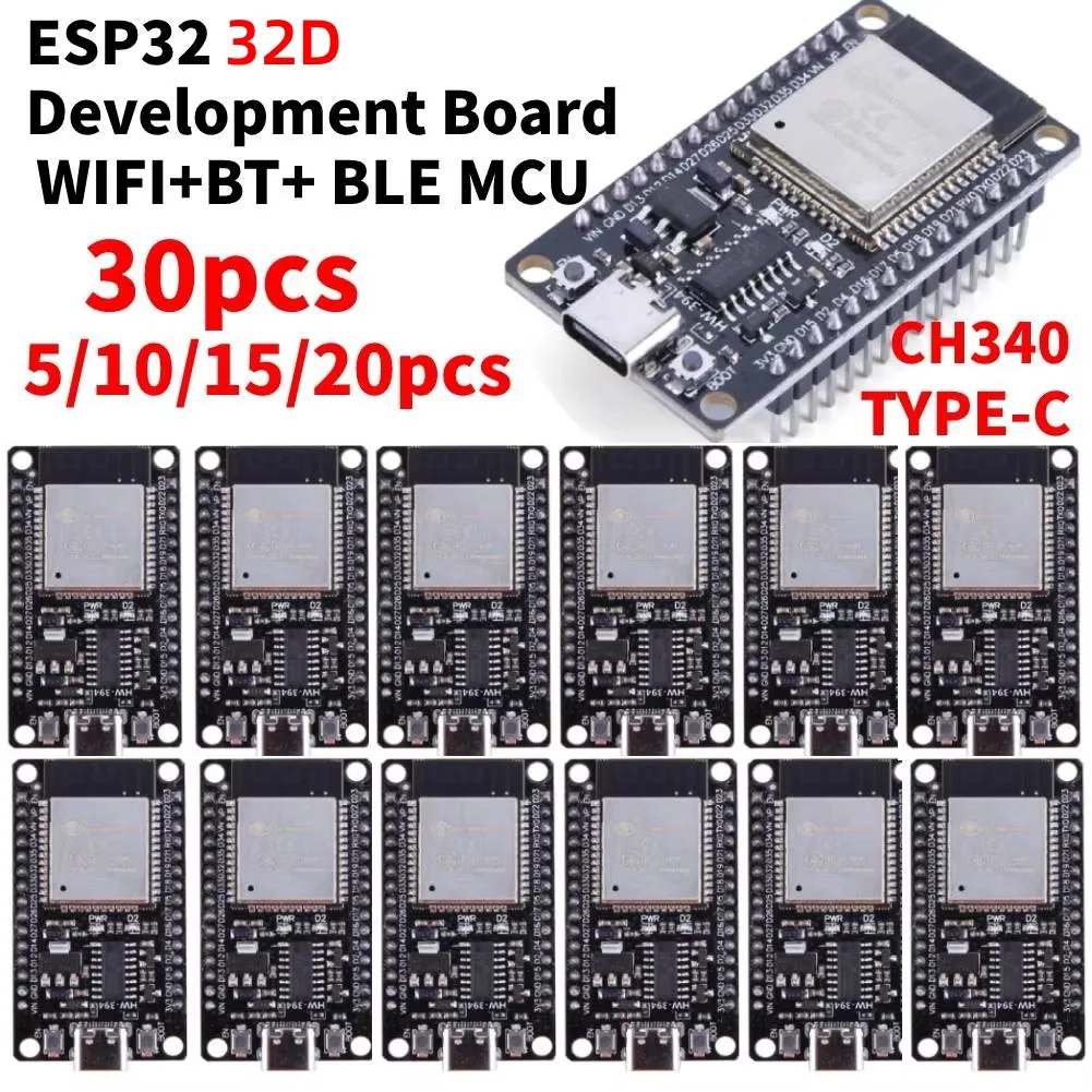Scheda di sviluppo ESP32 32D TYPE-C Micro USB WiFi+Bluetooth a bassissimo consumo energetico, modulo wireless SPI Flash 32Mbit