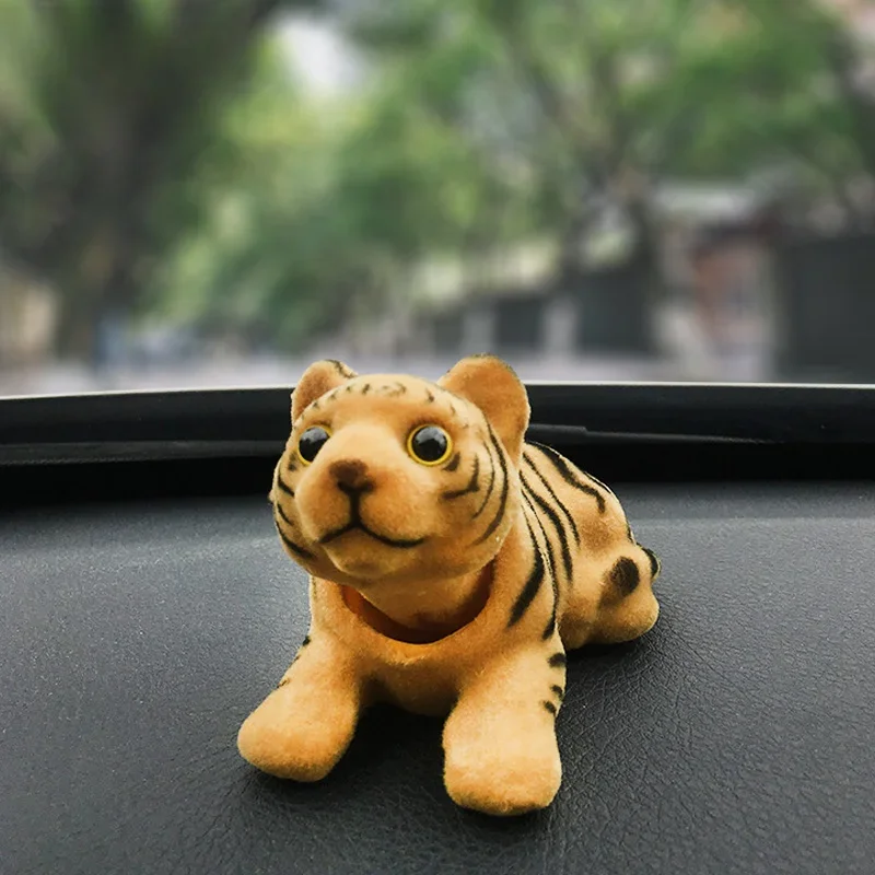 Car Ornament NoddingTiger Doll AutomotiveInterior DashboardDecoration Shaking HeadBobblehead Toys Cute CarAccessories Gifts