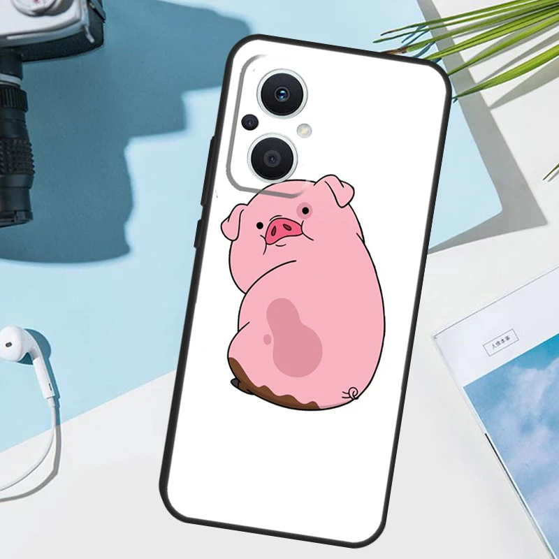 غطاء خنزير كاواي وردي لطيف لهاتف OPPO رينو 14F 13F 12F 11 F 10 12 13 14 Pro 7 8 Lite OPPO Find X9 X8 X6 X5 Pro