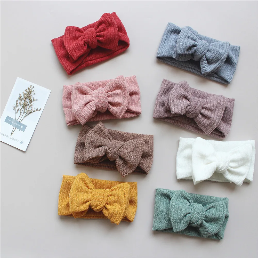 

24pc/lot Large Double Layer Bows Headbands Baby Bowknot Elastic Hairbands Newborn Head Wraps Kid Girls Hair Accessories 2023 New