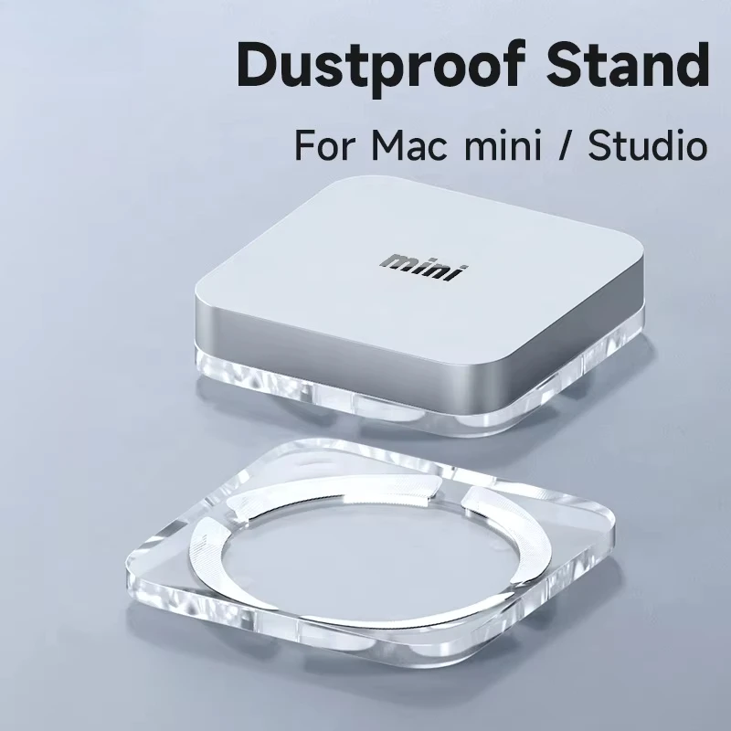 SIKAI Desktop Mounts Stands Dust Filter Cooling Thermolysis Accessory, Horizontal Acrylic Stand Holder for Mac Studio Mini