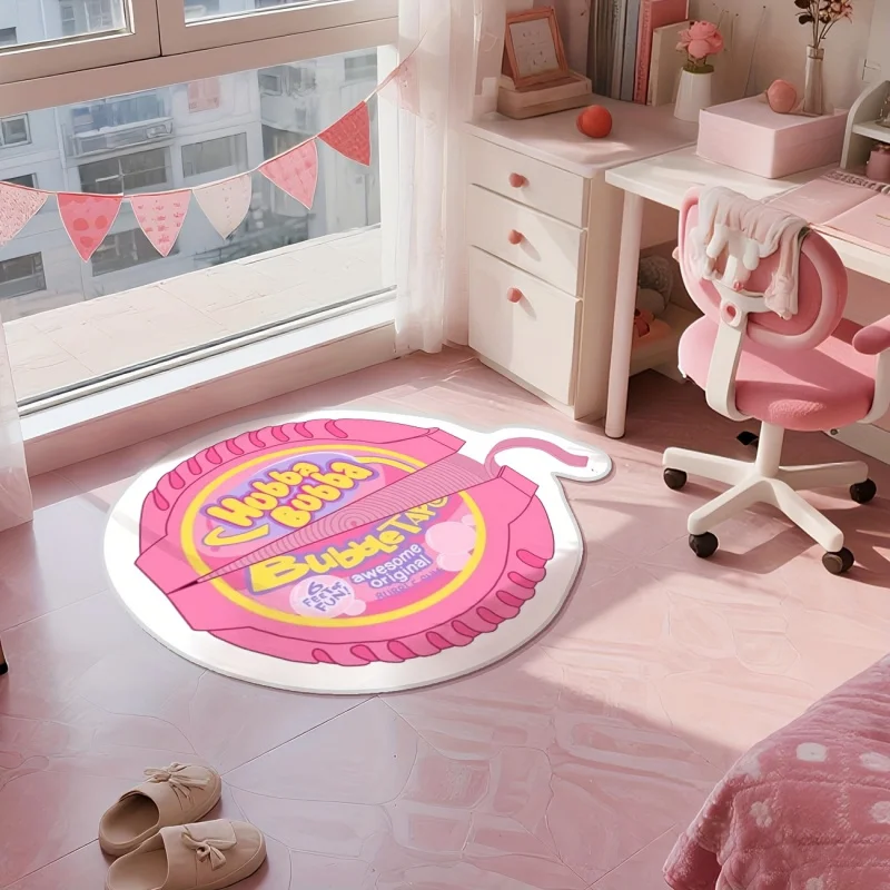 

Коврик VIKAMA Pink Heart Bubblegum с рисунком в виде сердечек, шумопоглощающий, противоскользящий, для прихожей, гостиной, под диван, журнальный столик, для домашнего декора