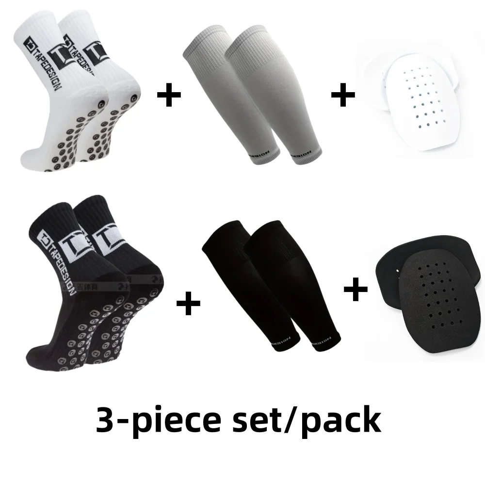 

Комплект из 3 предметов: спортивный набор унисекс - носки для активного отдыха, нескользящие футбольные гетры для футбола, пеших прогулок, тренировок в спортзале, велоспорта.