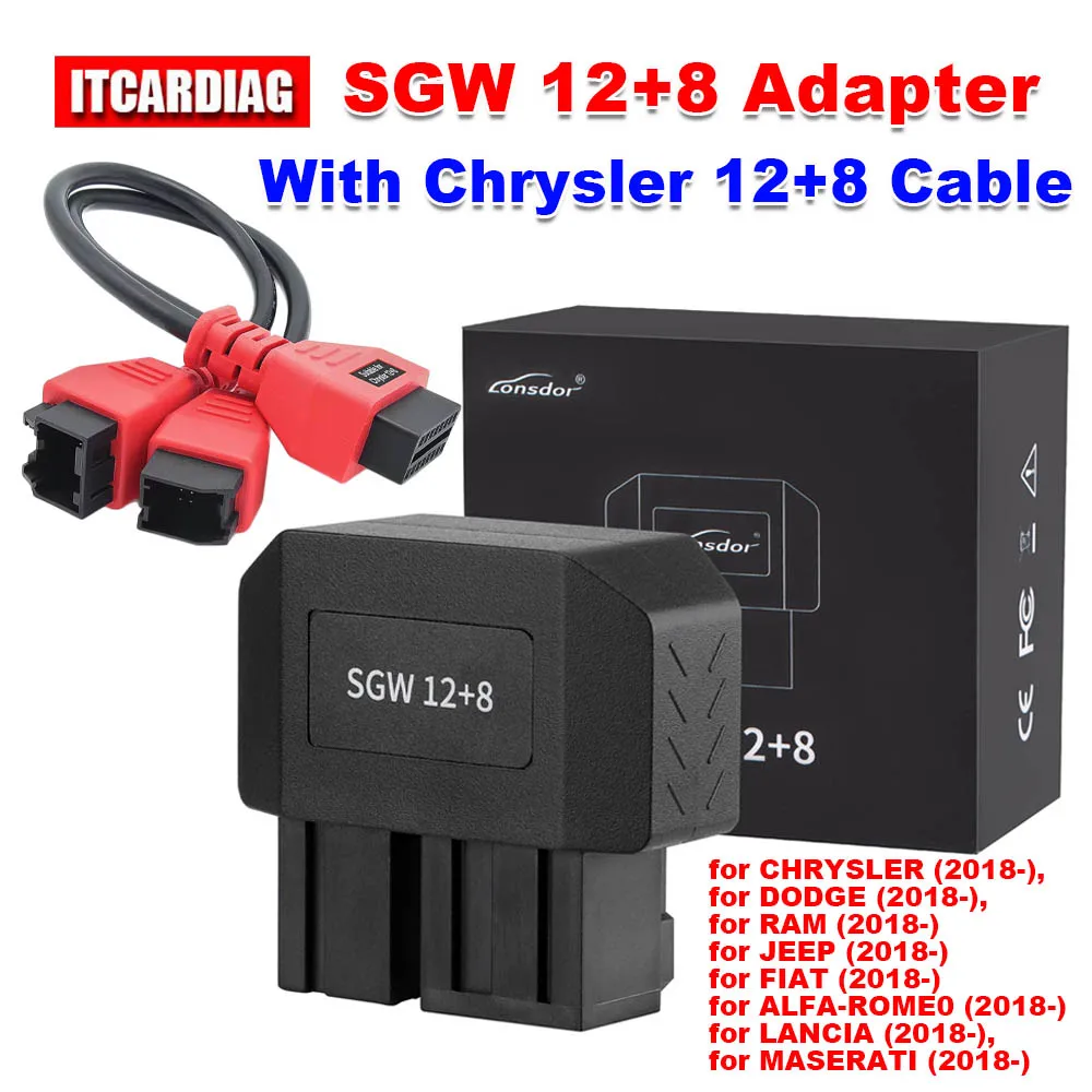 

Lonsdor FCA SGW 12+8 Security Gateway Adapter For Chrysler Programming Cable 12+8 Connector For Dodge /Jeep /RAM /FIAT /MASERATI