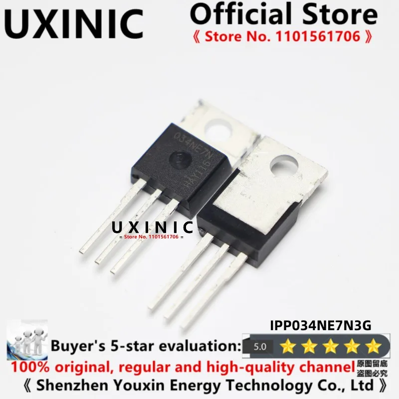 UXINIC 10pcs/LOT 100% New Imported OriginaI IPP034NE7N3G IPP034NE7N 034NE7N TO-220 MOS FET 100A 75V