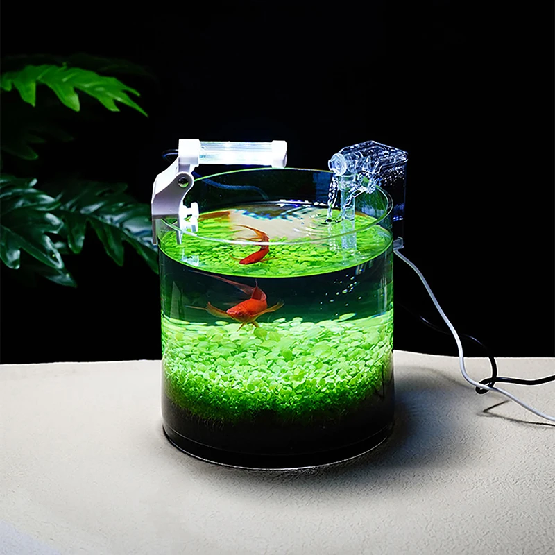 Aquarium External Hanging Filter Mini Filter Fish Tank Power Interface 2.5W Flow 250H/L For Fish Tanks Aquarium Below 30CM