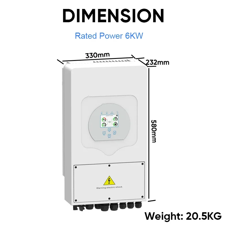 Deye 6KW Hybrid Solar Inverter SUN-6K-SG05LP1-EU Single Phase 2 MPPT With WIFI RS485/CAN Max. 16 Parallel Solar Inverter