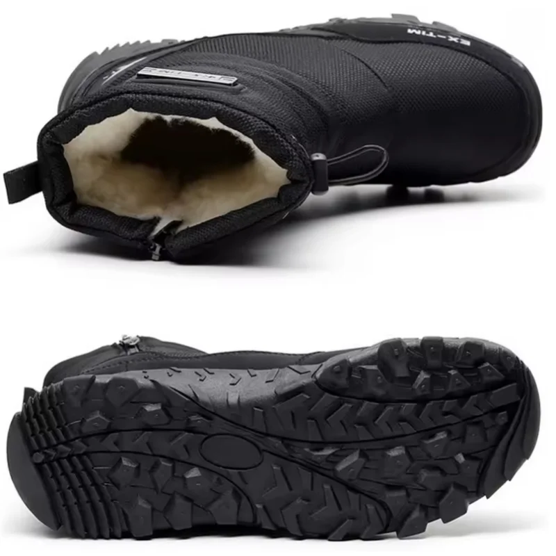 جديد شتاء دافئ أفخم الثلوج أحذية الرجال النساء في الهواء الطلق الشتاء الأحذية أحذية قطنية مقاومة للماء ارتداء مقاومة ومكافحة زلة حذاء من الجلد