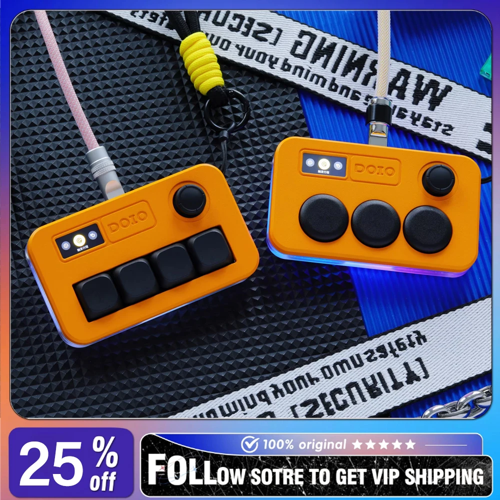 

DOIO KBGM-M03A-HE Wired Magnetic Axis Music Gaming Console Portable Mini Aluminum Hot Swappable Custom DIY KBGM-M03B-HE Keyboard