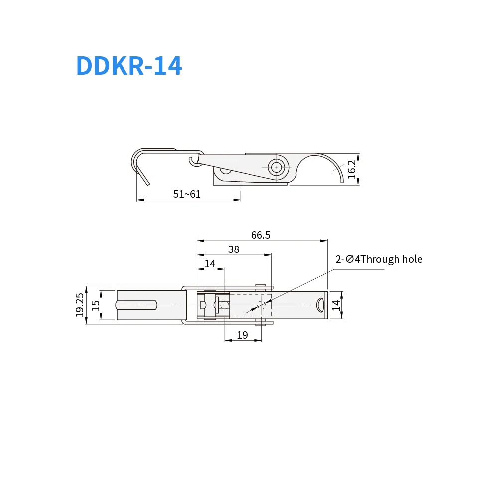 1 قطعة ضغط زنبركي بإبزيم قضيب شديد التحمل، SUS304 من الفولاذ المقاوم للصدأ، شكل مثلث للمزالج