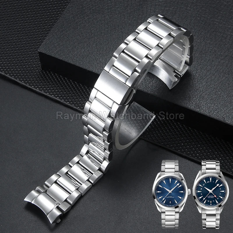 For Omega Seamaster Aqua Terra Watchband Curved Interface CorrosionProof ScratchProof Metallic Luster Classic Watch Accessories