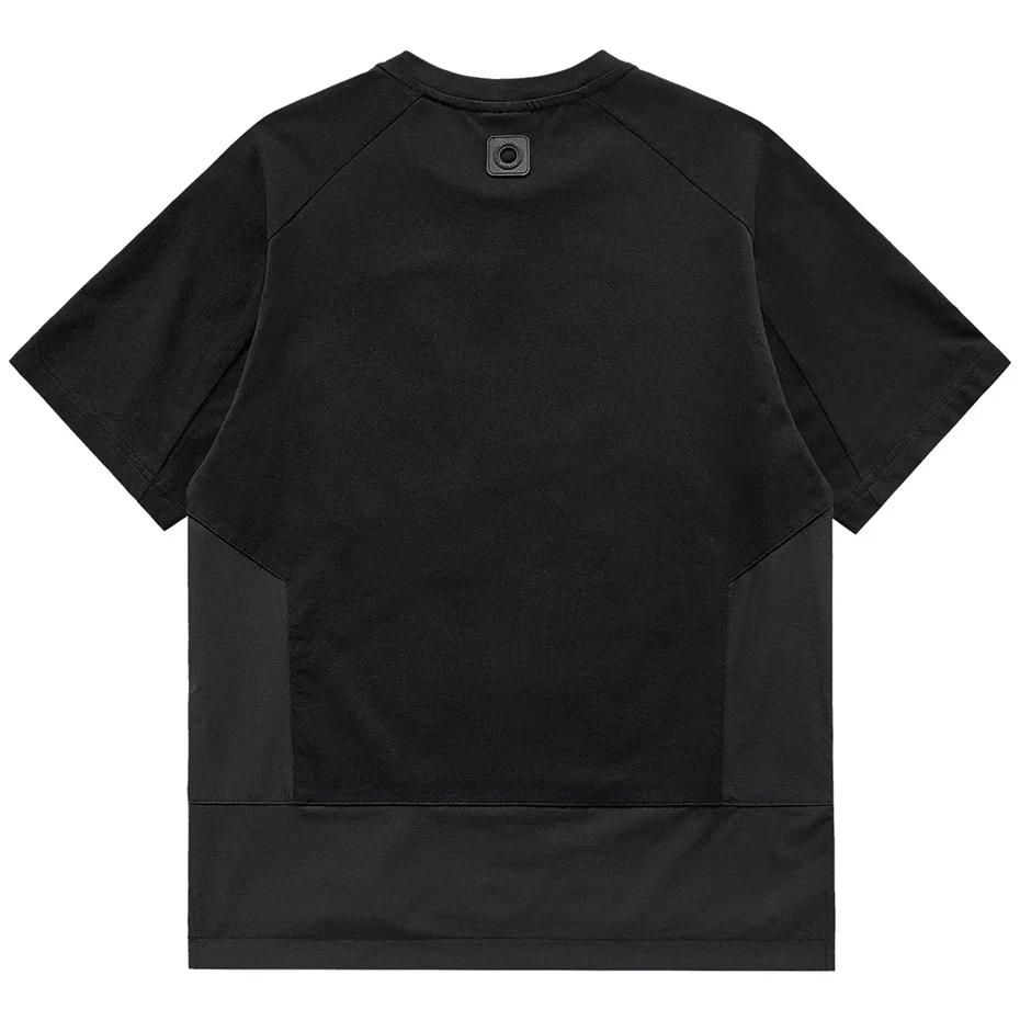 Black Techwear T-shirt Hip Hop Streetwear Pocket Patchwork Cargo Tshirt Men Summer Short Sleeve Tops Tees Male