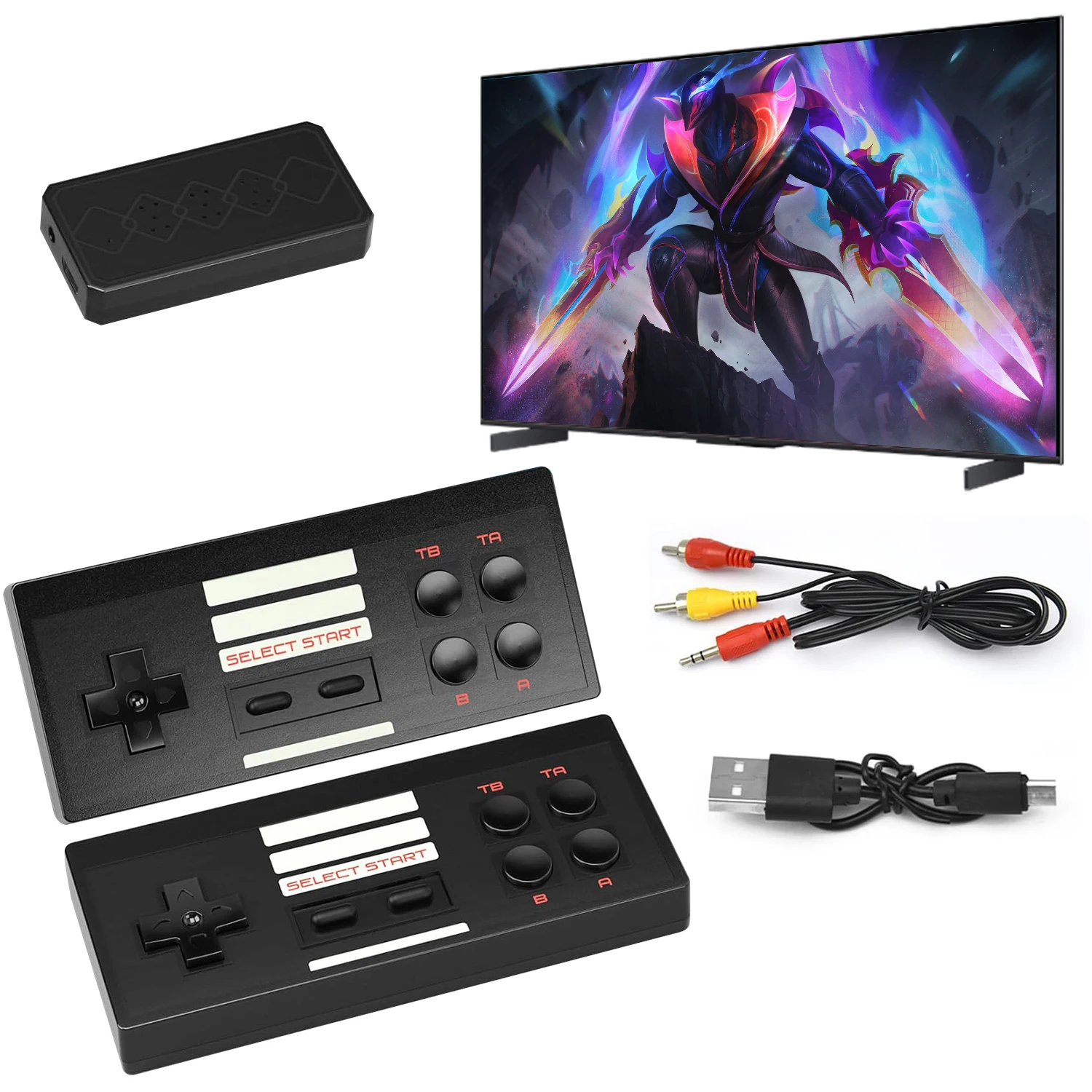 وحدة تحكم ألعاب ريترو، نظام ألعاب فيديو صغير كلاسيكي للتوصيل والتشغيل، جهاز ألعاب كلاسيكي ريترو 620 Fc مع وحدتي تحكم لاسلكيين