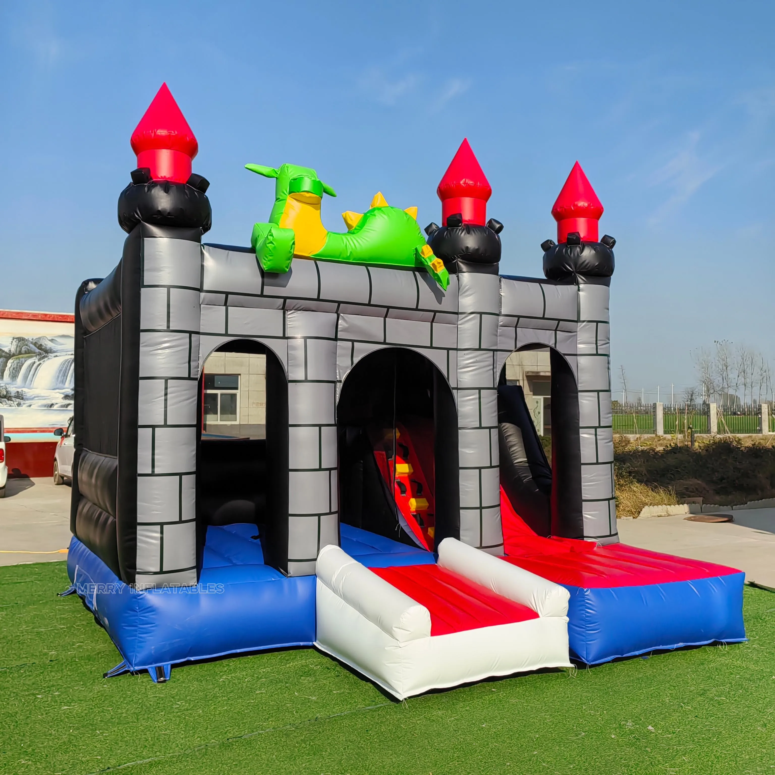 

Halloween Haunted House Bouncy House jumping house Inflatable Slide Combo slide Playground Black Jumper for kids Adults