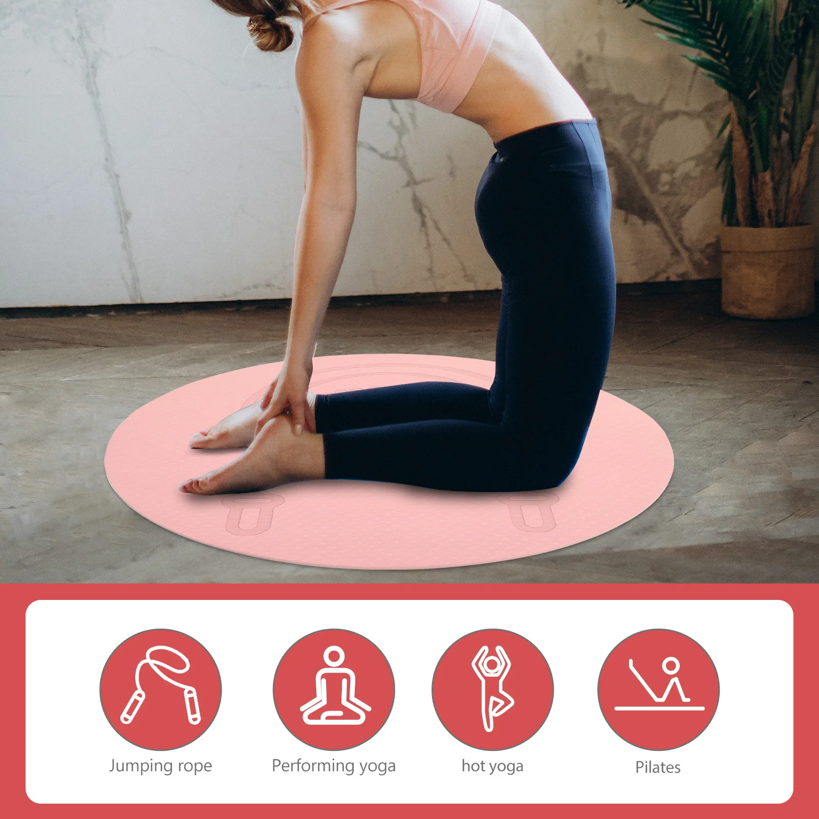 

Jump Rope Mat Indoor Non Slip Tpe Shock Absorption Comfortable Cushion Fitness Gym Mat Workout Sound Proof Floor Pad