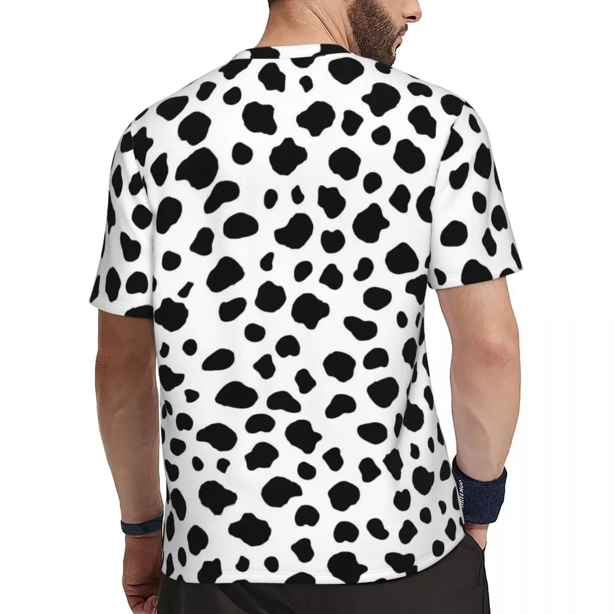 Dalmatian Running T Shirt Black Spots Print Fashion T-Shirts Men Vintage Tshirt Summer Short Sleeves Design Top Tees