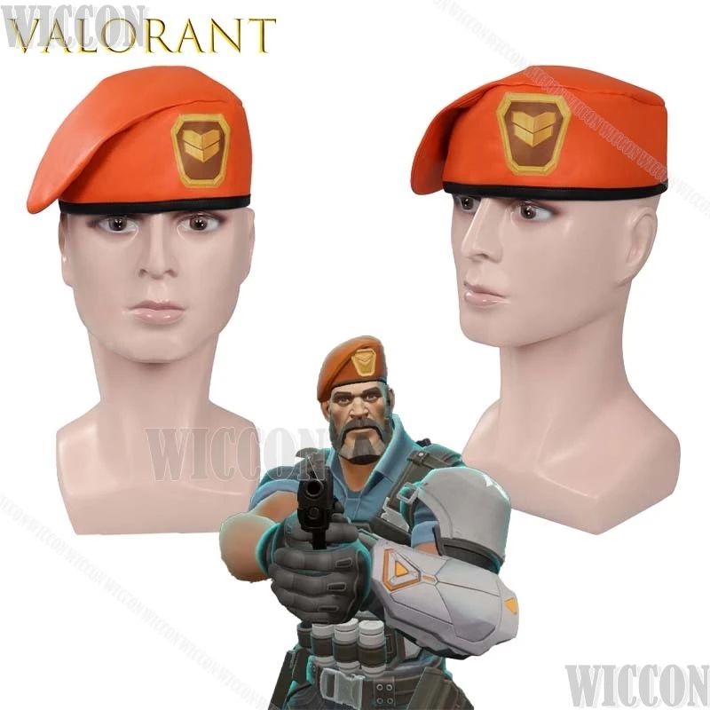 VALORANT Brimstone Raze Beret طبق الاصل قبعة تأثيري شخصية الملابس قبعة أنيمي قبعات ضابط قبعات اكسسوارات لعب الأدوار كوس
