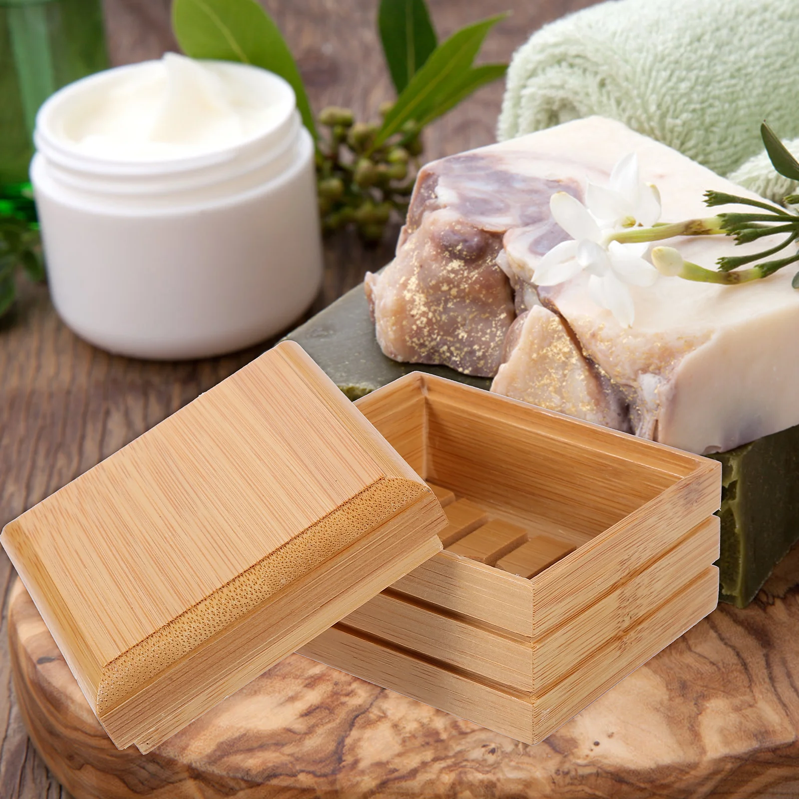 

Wooden Holder Bathroom Kitchen Natural Wood Dish Drainage Tray Storage Box For Bar Shower Draining Box Wood Tray Soap Dishes For