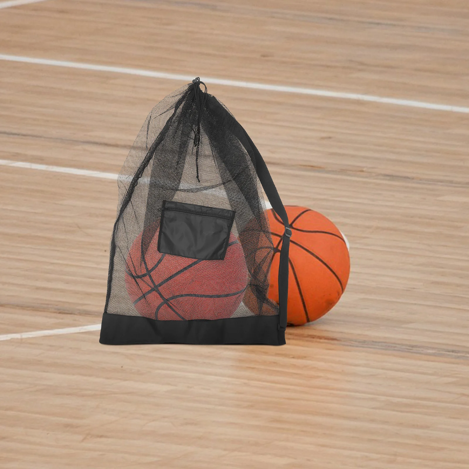 Große Mesh Basketball Kordelzug Tasche Langlebige Sport Ball Träger Tragbare Mesh Ball Lagerung Organizer Basketball Tasche